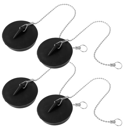 8/2pc Sink Plug Universal Rubber Drain Stopper With Round Beaded Chain Bath Sink Drain Stopper Plug For Kitchen And Bathroom Fit