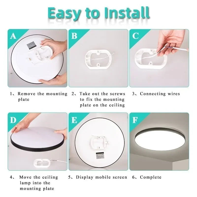 Led Ceiling Lamp 110-265V Ultra Thin Panel Led Light for Living Room Bedroom Indoor Lighting 20W 30W Square Round Ceiling Lights