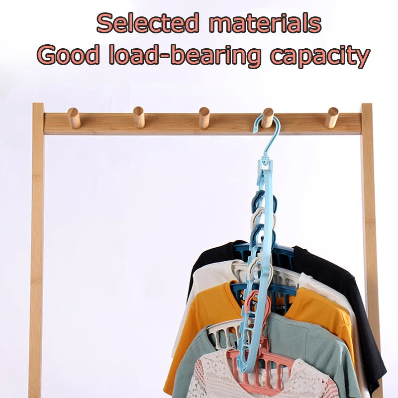 Multi functional clothes hanger, dormitory, household clothes hanging, folding clothes hanger, 11 hole clothes rack storage tool