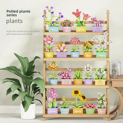 Flower Bouquet Mini Particle Building Blocks Flower Kit 3D DIY Creative Plants Micro Bricks for Home Decor Girl Gift Adults Kids