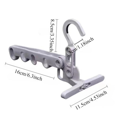 5-Hole Portable Clothes Hanger Foldable Travel Drying Rack for Hotel Camping Backpacking
