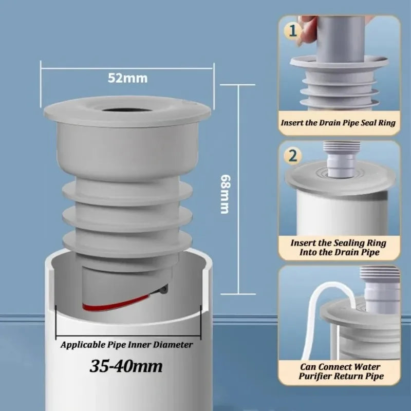 Bathroom Sewer Seal Ring Anti-odor Leak-Proof Kitchen Sink Sewer Pipe Plug Washing Machine Floor Drain Connector Stopper