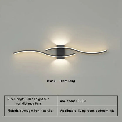 Moder LED Wall Lamp Long Strip Wall Lamps TV Background Decorative Lighting For Bedroom Living Room Home Indoor Lighting Fixture