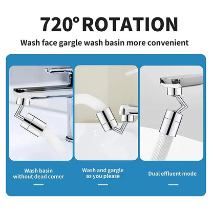 720° Universal Faucet Extender Aerator, Rotating Splash Proof Water Saving Faucet Adapter, ABS Plastic Washbasin Faucet Nozzle f