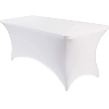 4/6/8 FT Solid Color High Stretch Rectangle Table Cloth For Birthday Wedding Banquet Restaurant Festival Party Supply All Color