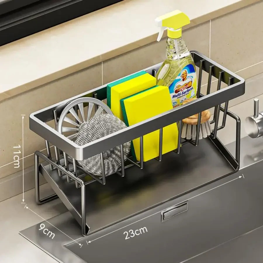 Sponge Draining Rack – Dishcloth & Dishwashing Liquid Storage, Kitchen Organizer