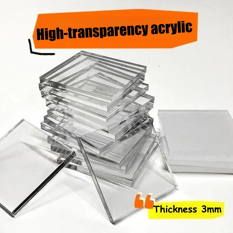 5/10pcs DIY Refrigerator Magnet High Transparent Acrylic Square Round with Magnetic Sheet Material Package Home Decor