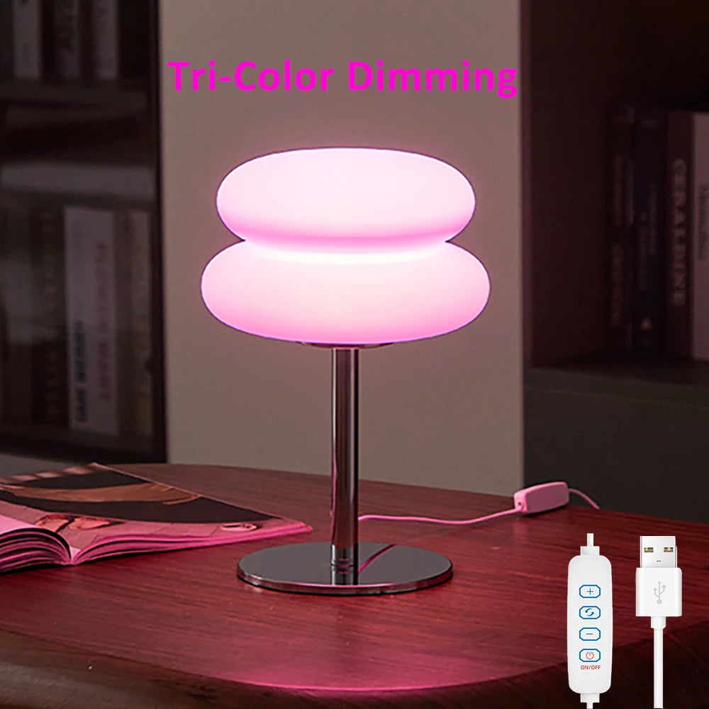 Bauhaus  table lamp plastic lampshade  bedroom bedside living room Nordic mushroom lamp 9-level brightness dimming ambient light