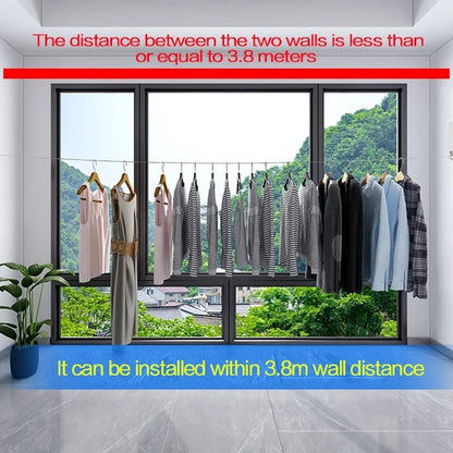 Stainless Seel Retractable Clothesline Pull-Out Clothes-Drying Machine Rope Space-Saving Clothes Drying Rack For Household