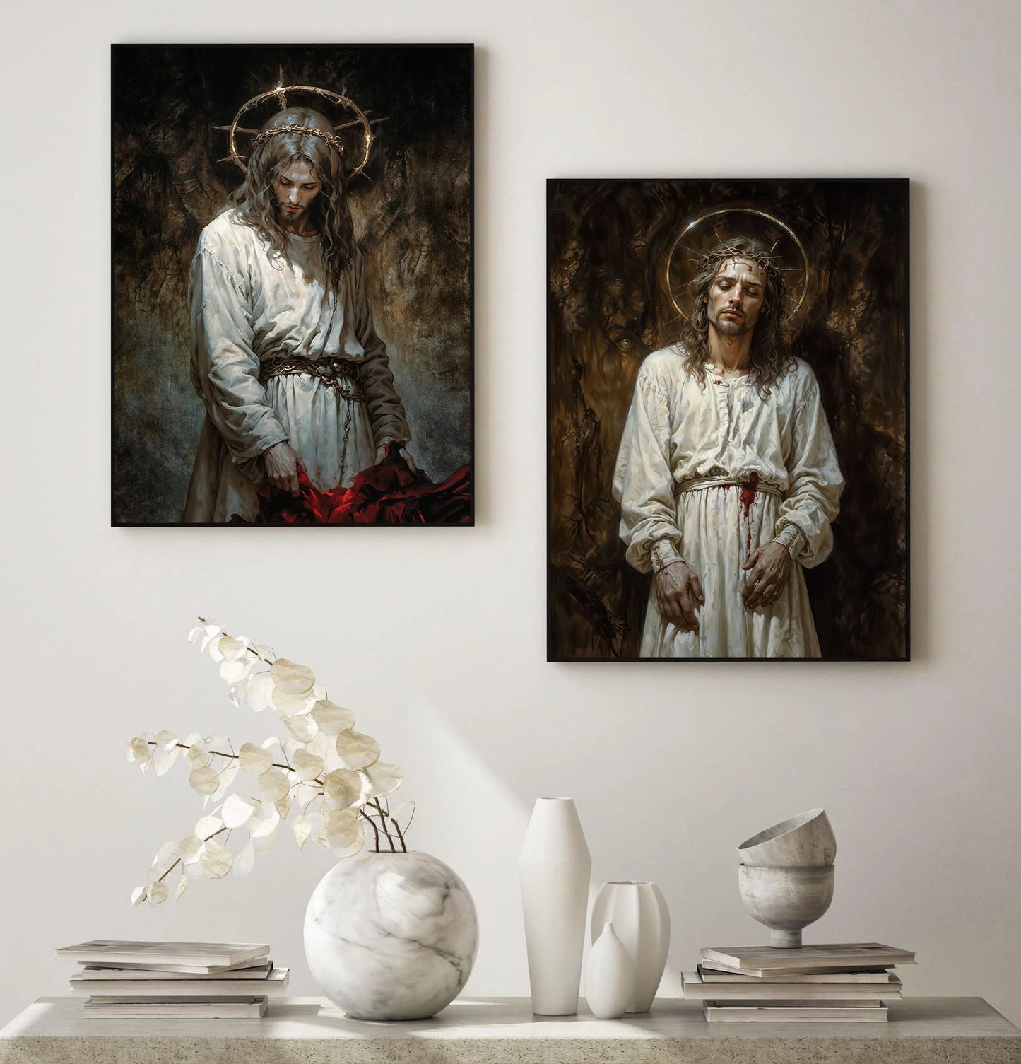 Retro Religion Jesus Walking On Water Lost Lamb Classic Posters Prints Canvas Painting Wall Art Picture Living Room Home Decor