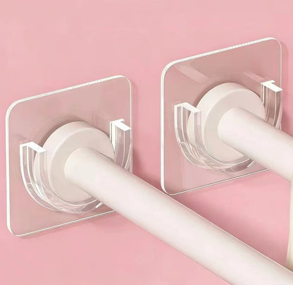 2/6/8Pcs Punch-free Household Telescopic Pole Support Sticker Nail-Free Adjustable Rod Holder Crossbar Wall Hooks Fixing Bracket