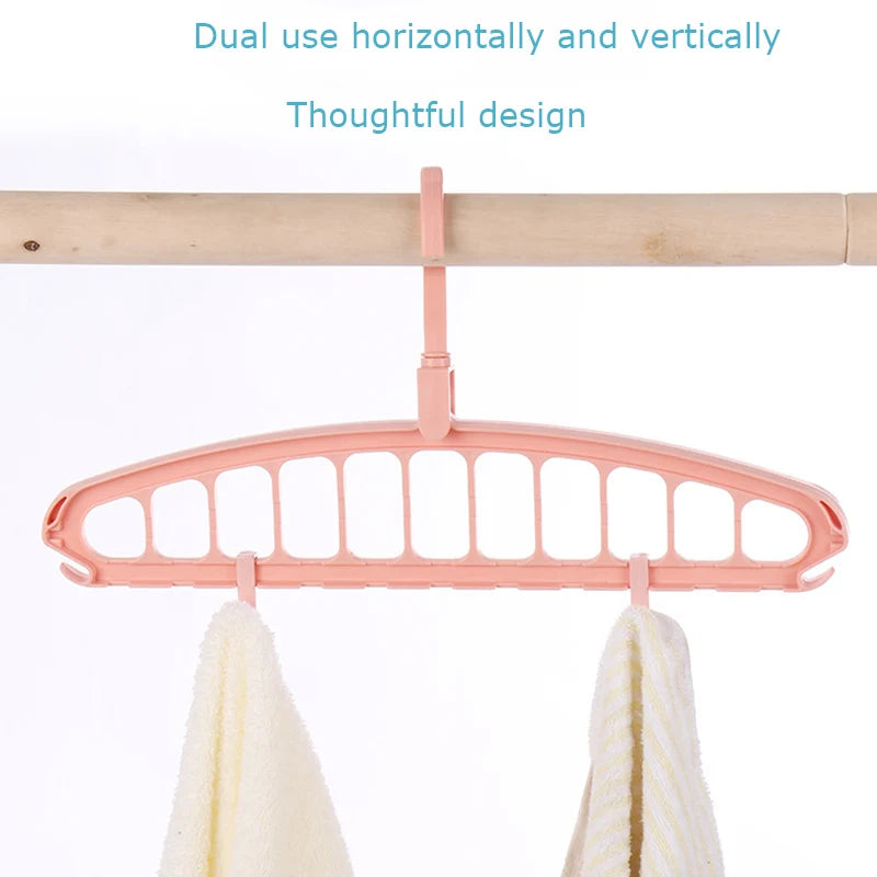 Multi functional clothes hanger, dormitory, household clothes hanging, folding clothes hanger, 11 hole clothes rack storage tool