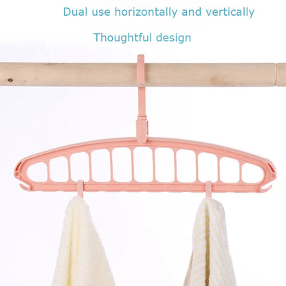 Multi functional clothes hanger, dormitory, household clothes hanging, folding clothes hanger, 11 hole clothes rack storage tool