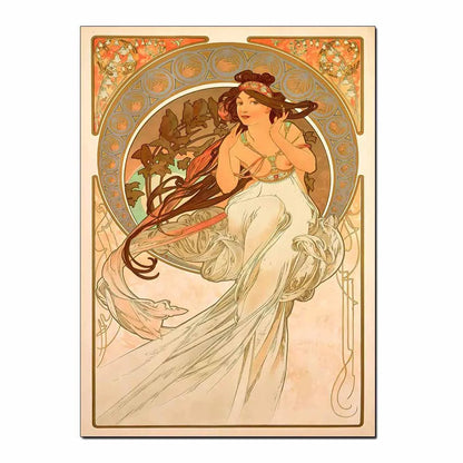 Art Nouveau Retro Poster Abstract Wallpaper Print Canvas Painting Wall Art Picture for Living Room Home Decor Aesthetic Mural