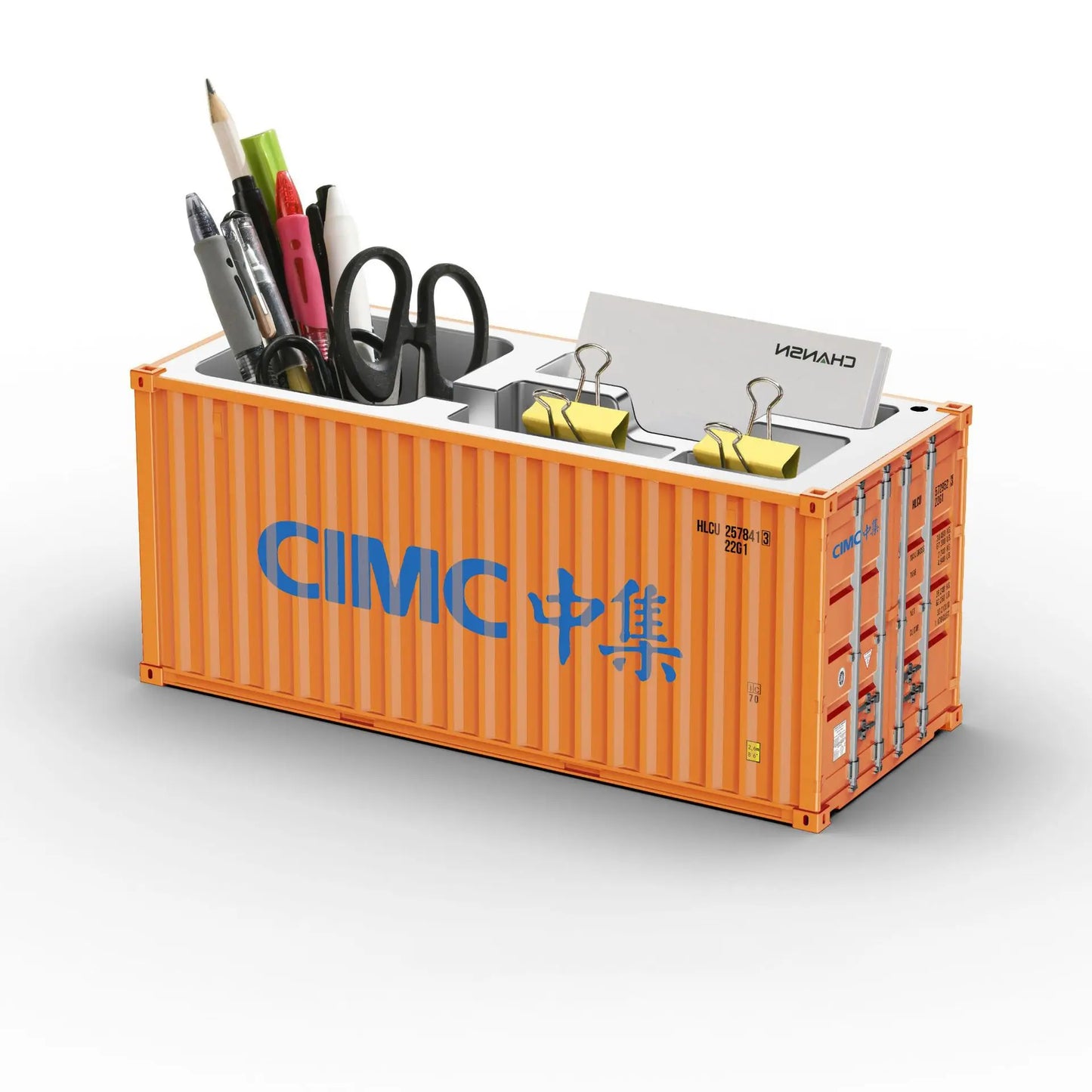 Miniature Realistic Shipping Container Model Simple Multifunctional Office Desktop Pen Holder Storage Box Home Decor Craft