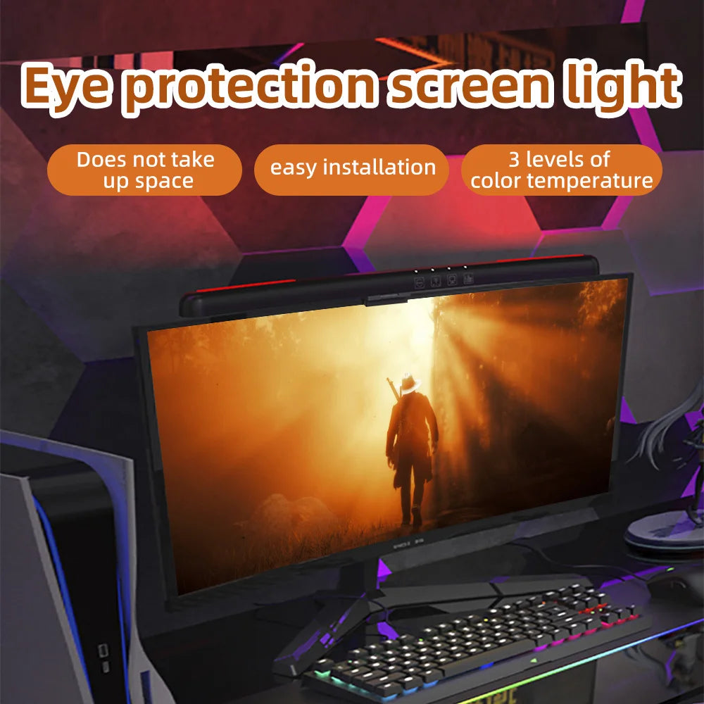 USB Stepless Dimming Screen Hanging Lights Curved Screen Monitor Light Bar RGB Background Atmosphere Desk Lamp Monitor Light Bar