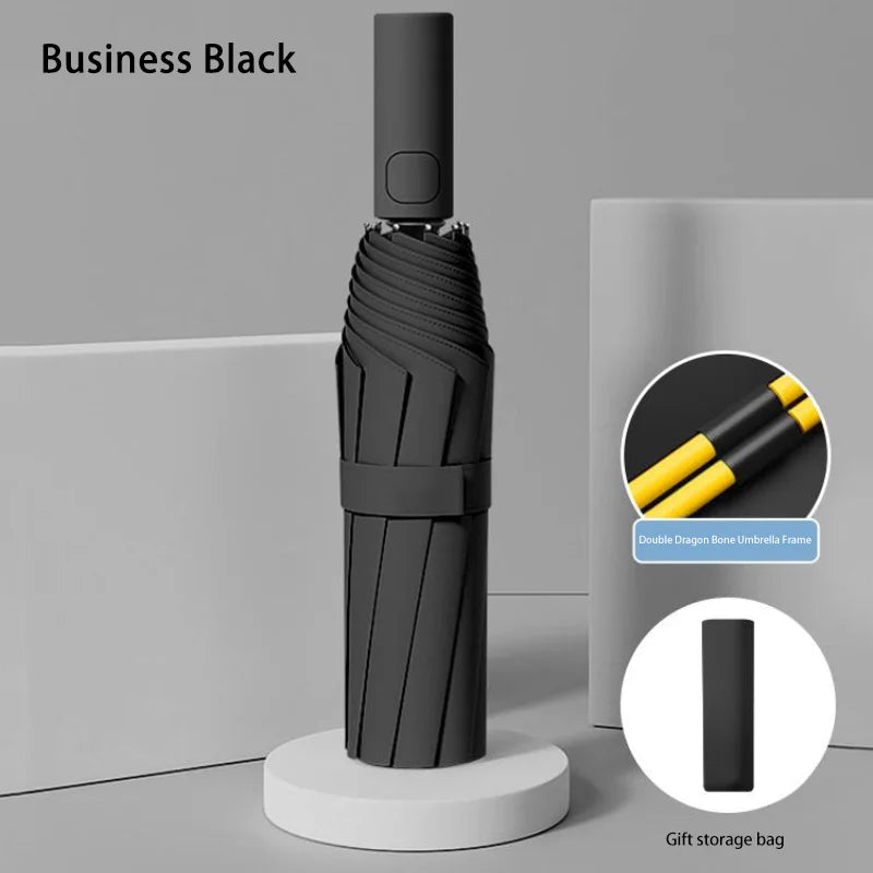 24 Bone Folding Umbrella Fully Automatic Double Bone SPF 50 UV Protection Rain Resistance Strong Wind Resitance Umbrella