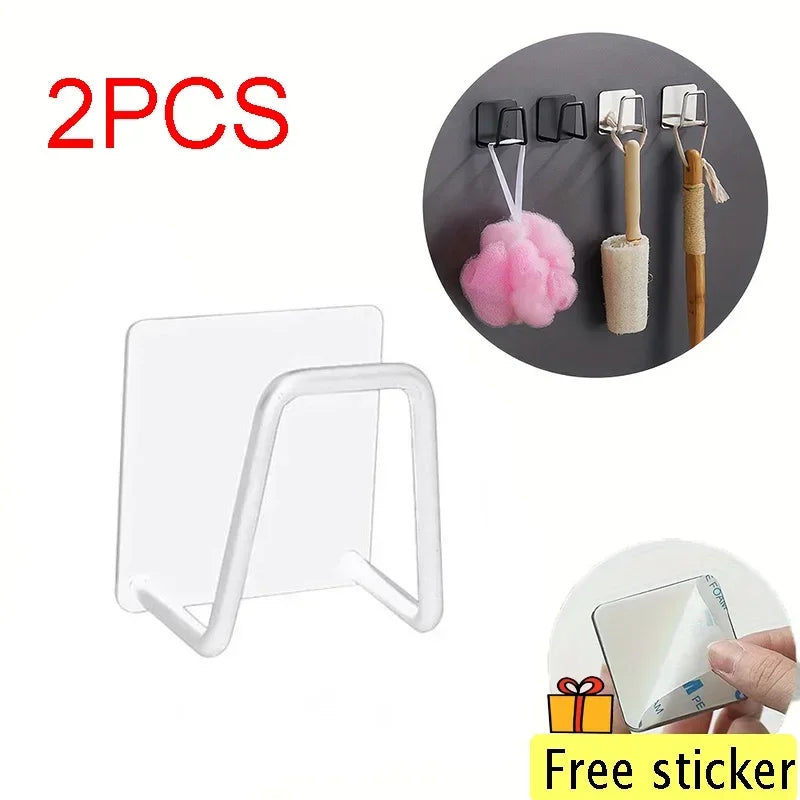 1-5Pcs Kitchen Sink Sponge Rack Drain Storage Holder Self Adhesive Stainless Steel Wire Ba Il Rag Brush Organizer Wall Hooks