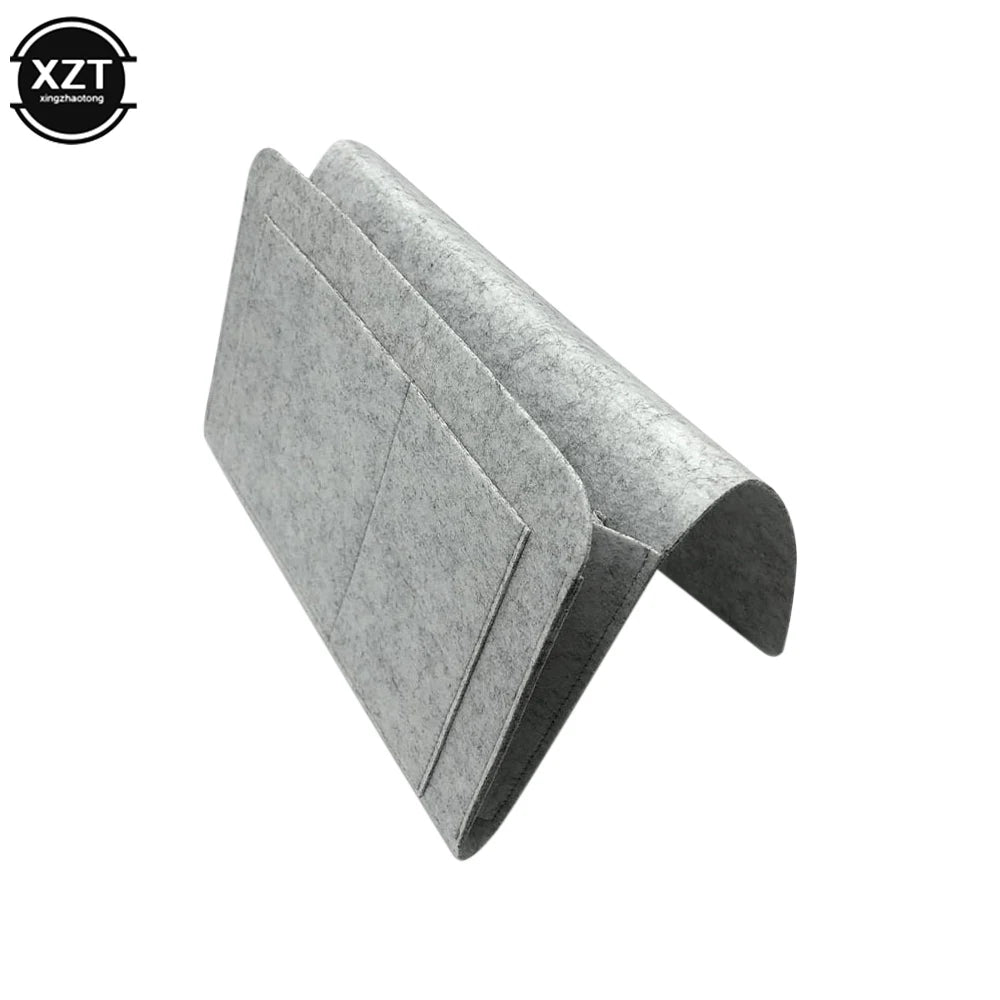1pc Felt Bedside Storage Organizer Phone Book Magazine Holder Pockets Hanging Storage Bag Baby Tissue Box For Bed Sofa Side Pouc