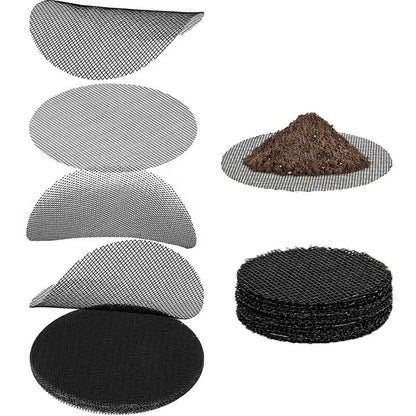 50pcs Breathable Anti-Leak Mesh Pot Seal Prevents Soil Loss, Fits Drain Holes, Durables Polymer Net for Flower Pots & Planters