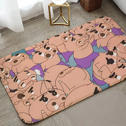 B-Buriburi-zaemon Floor Mat Graphic Printed Flannel Doormats For Bathroom Kitchen Entrance Carpet Home Decor