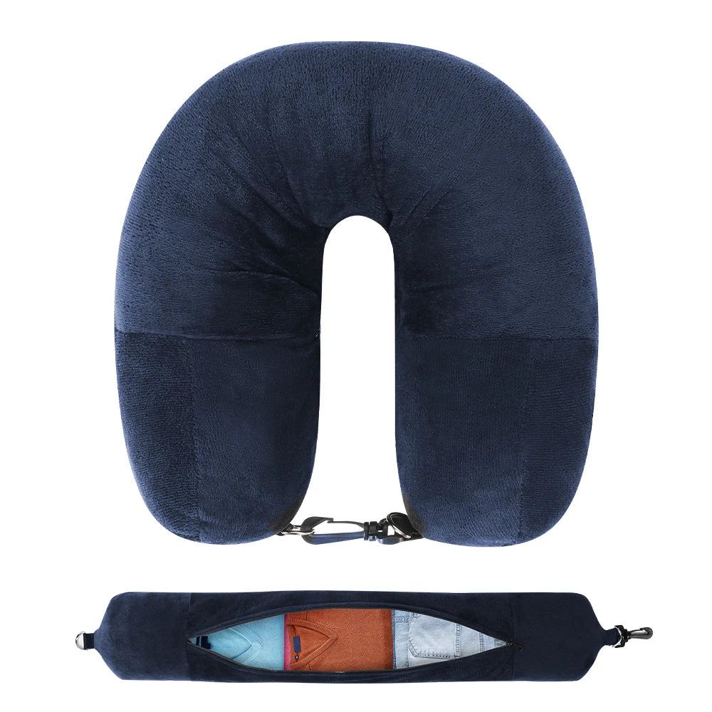 U-Shaped Travel Pillow, Refillable with Clothes And Daily Essentials, Essentials Car And Plane Trips,Travel Essentials
