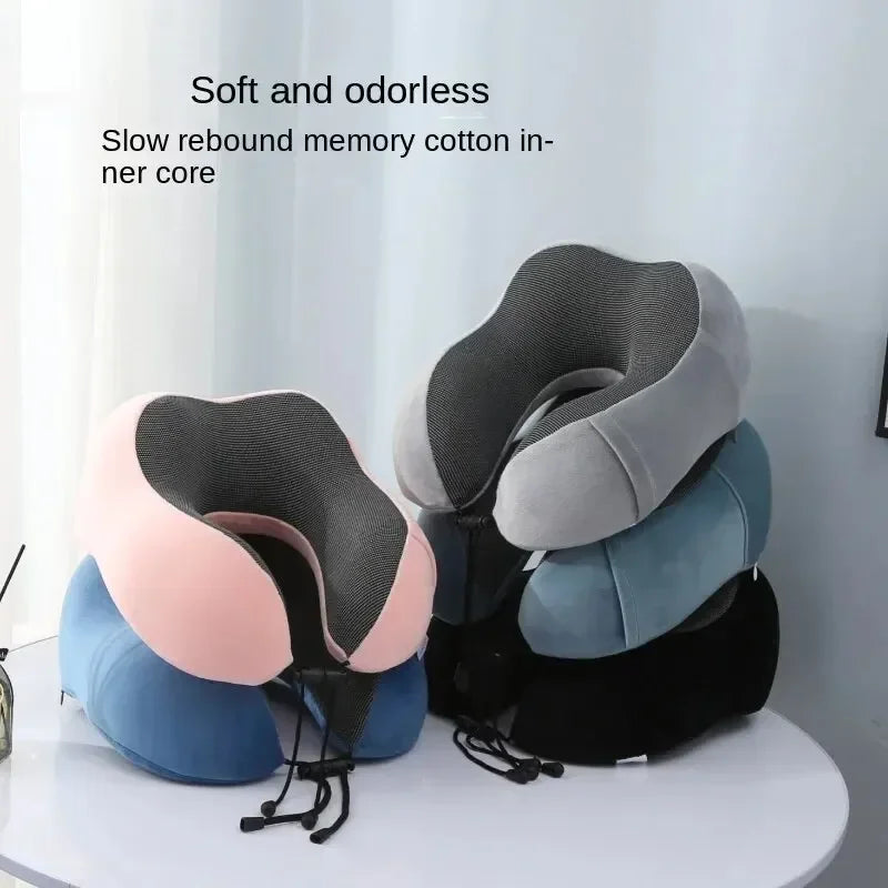 1pc U Travel Memory Cotton Pillow NeckMotor Cars And Aeroplanes NapMagnetic Fabric Ushaped
