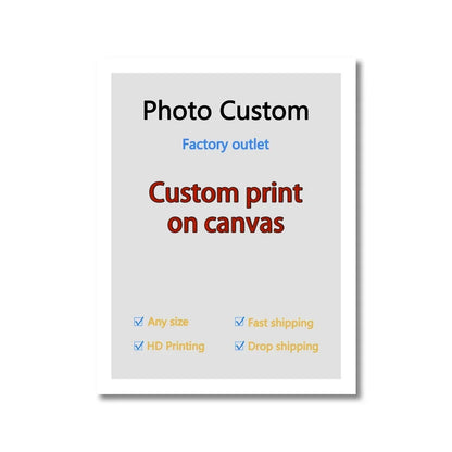 YWDECOR Custom Big Size Painting Canvas HD Print Your Picture Personalized Wall Art Poster Photo for Living Room Home Decor Gift
