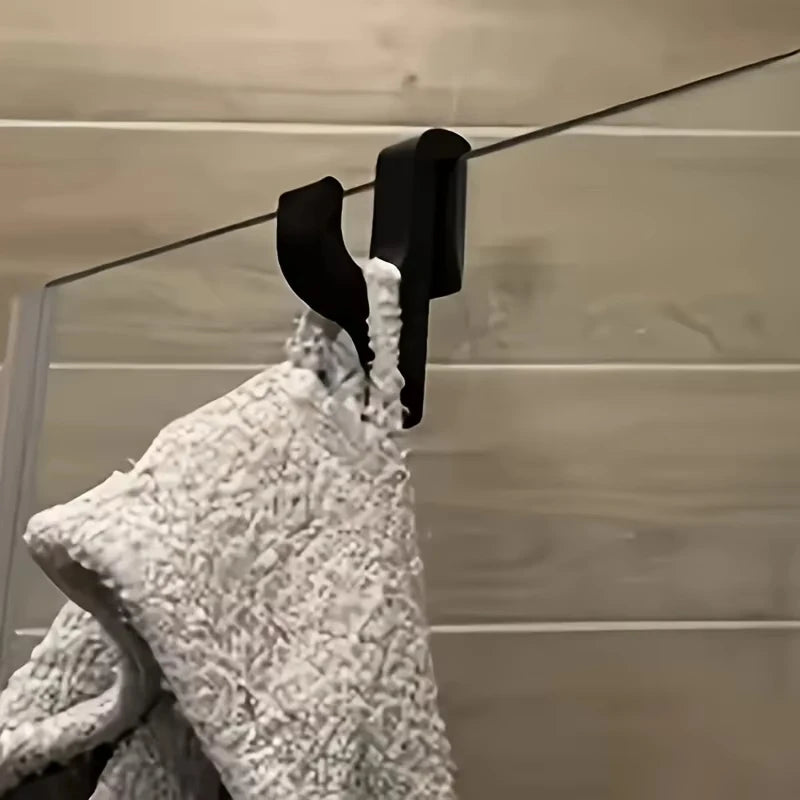 New Modern Plastic Shower Hook Suitable for 8mm Glass Doors Bathroom Organizer, Towels and Clothes Holder Bathroom Accessories
