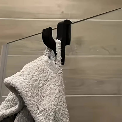 New Modern Plastic Shower Hook Suitable for 8mm Glass Doors Bathroom Organizer, Towels and Clothes Holder Bathroom Accessories