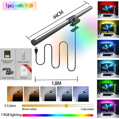 RGB Displays Monitor Light Bar Strip Eye Care Lighting Work Game Learning Reading Dimming Table Light Strip RGB Atmosphere Lamp