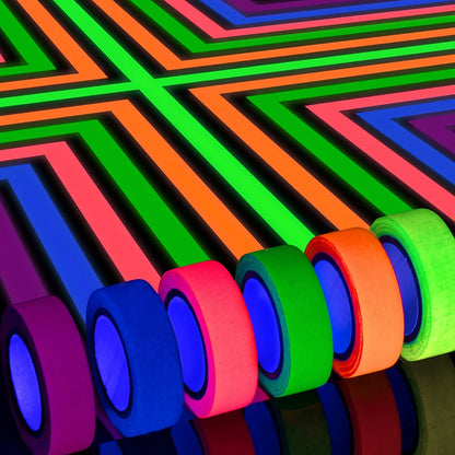 6Pcs/set Tape Fluorescent Tape Self Adhesive Sticker Reactive Black Light Reactive Photography Home Decor DIY Crafts