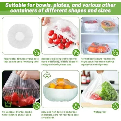 50-1000PCS Disposable Food Cover Wrap Food Grade Fruit Vegetable Storage Bag Elastic Plastic Bag Kitchen Fresh Keeping Bag