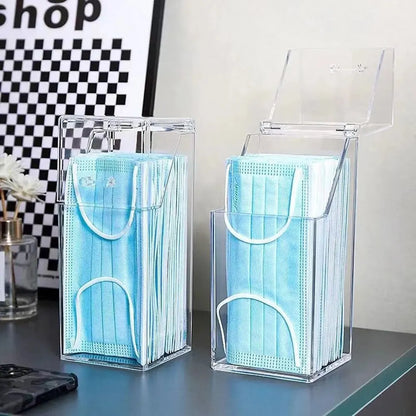 1/3PCS Transparent Mask Storage Box With Cover Dust Mouth And Nose Cover Door Desk Entrance Mask Box