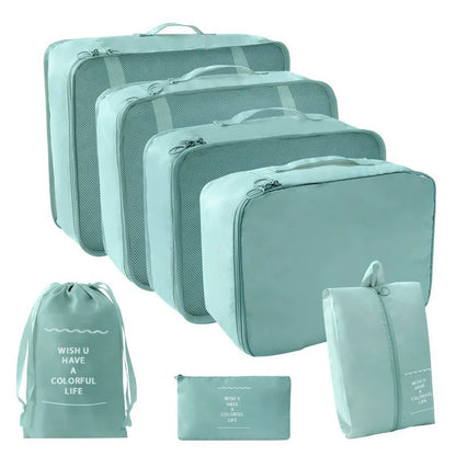 7PCS Set Travel Luggage Organizer Bags Clothes Shoes Packing Set Suitcase Foldable Cube Dormitories Clothes Storage Bag 7PCS Bag