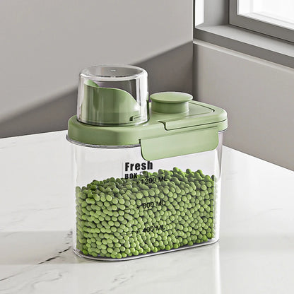 Large Capacity Kitchen Storage Can - 1600/2800ML PP Plastic Sealed Scale Bucket Waterproof Seal for Flour Corn Soybeans Rice