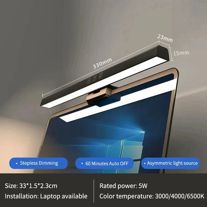 33cm 50cm LED Computer Screen Light Hanging Desk Lamp USB Plug in Monitor Bar Lights Dimmable 3 Colors Office Study Reading Lamp