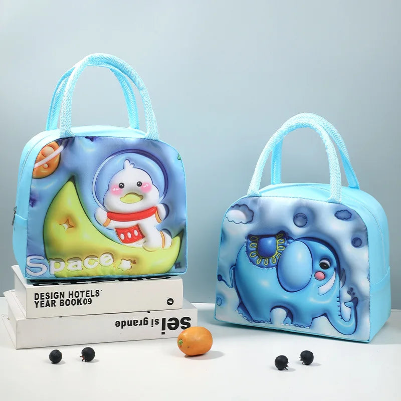 Lunch Bag Thickened Handheld Insulated Lunch Box Bag Children Cute With Meals Lunch Box Bag