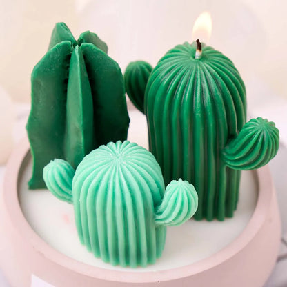 3D Cactus Aromatherapy Candle Silicone Mold DIY Simulation Succulent Plant Clay Molds Soap Plaster Resin Craft Making Home Decor
