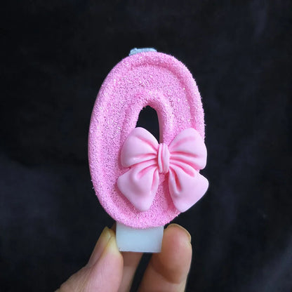 Creative Digital 0-9 Number Birthday Cake Candles New Girls Pink Bow Household Home Decor Ornaments Cakes Decorations Candle