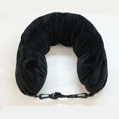 2026 NEW Fashion Travel Pillow With Storage Pouch, Adjustable Polyester Neck Support, Comfortable & Lightweight