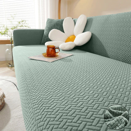 Jacquard Elastic Sofa Cover For Living Room Slipcovers Stretch Polar Fleece Armchair Protector L Shaped Sofa 1/2/3/4 Seater Home