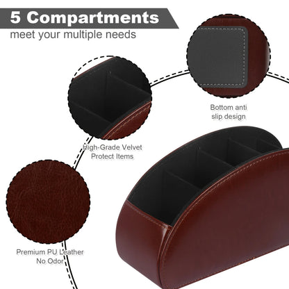Remote Control Holder with 5 Compartments Remote Control Box for Desktop Storage Media Player Heater Controllers