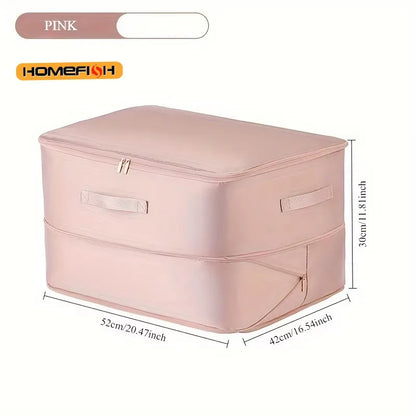 Heavy-Duty Self-Compressing Storage Bag Portable Organizer for ClothesBlankets & Quilts Ideal for Closet Organization