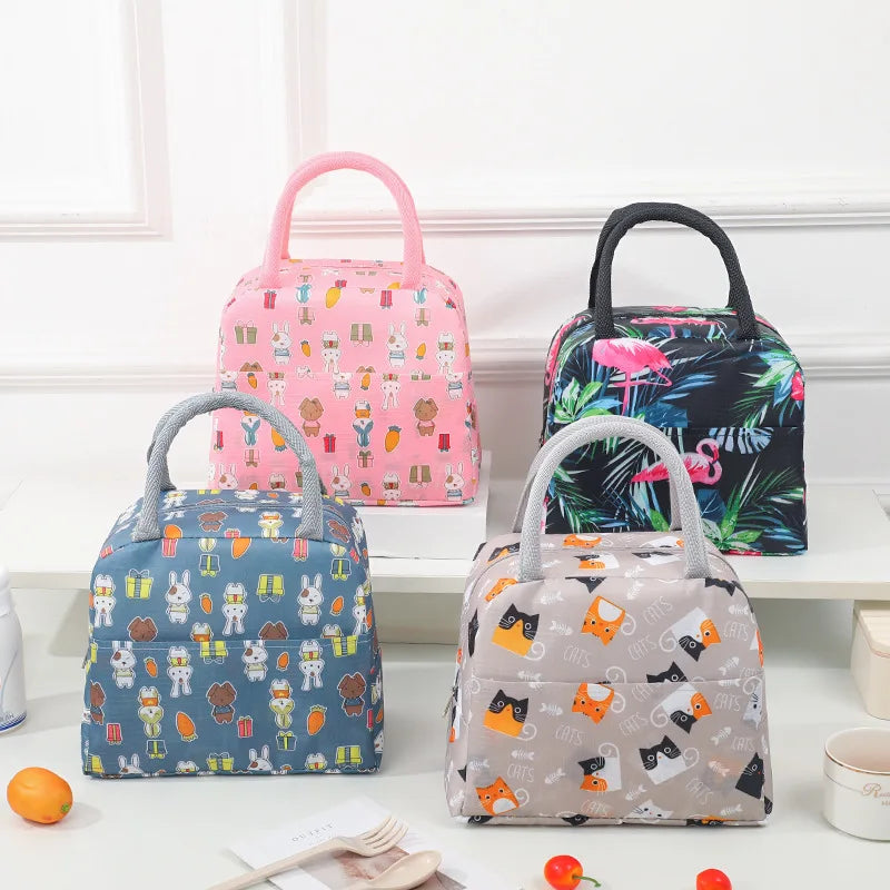 1PC Portable Lunch Bags Thermal Insulation Lunch Box Storage Bag Children's School Lunch Box Bag Picnic Storage Large Capacity