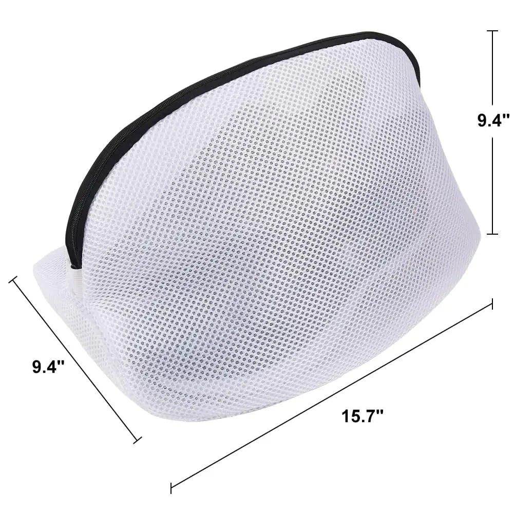 1PC Mesh Laundry Bag with Zipper - Shoe & Clothes Washing Organizer, Delicates Wash Bag, Travel & Storage