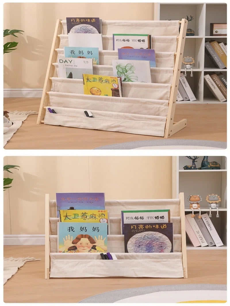 Solid Wood Bookshelf Children's Floor-Standing Bookcase Multi-Layer Storage Storage Bookshelf Model Storage Rack Bookshelf