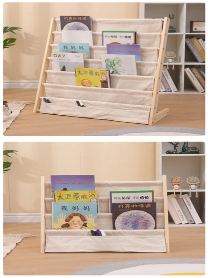 Solid Wood Bookshelf Children's Floor-Standing Bookcase Multi-Layer Storage Storage Bookshelf Model Storage Rack Bookshelf