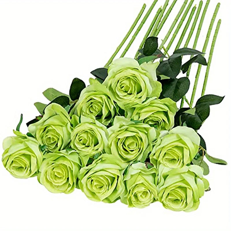 12pcs Realistic Artificial Rose Bouquet for Weddings, Birthdays, and More  for Floral Arrangements and Home Decor