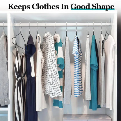 10pcs Metal Clothes Hangers Traceless No-Slip Durable Strong Space Saver for Bedroom Organization Non-Slip Strong Clothes Racks